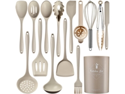 15 Piezas De Utensilios De Cocina De Silicona Utensilios De Cocina Resistentes Al Calor Caqui Gertiz