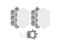 Set Alimentador Bebé Chrui 6+ Meses Con Molde Polo Silicone Suave (gris)