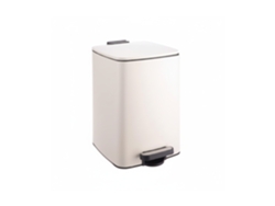 Relaxdays Caixote De Cozinha, 12 L, Fecho Suave, Balde Interior Removível, Metal Fosco, Pedal Quadrado, Bege