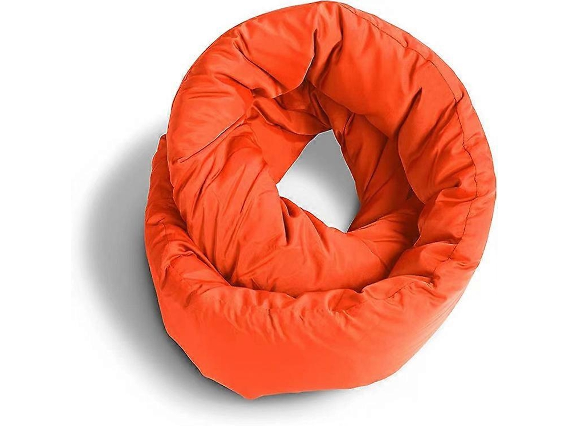 Travesseiro Cervical de Viagem - Suporte 360°, Versátil, Macio - Lavável na Máquina - Ideal para Viagens Aéreas, Rodoviárias e Uso Doméstico (Laranja)