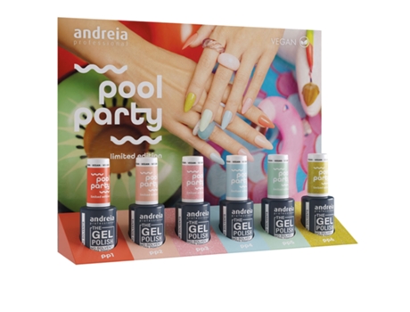 Esmalte de Uñas de Gel Colección Pool Party con Expositor 7Uni ANDREIA