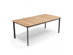 Mesa de jardín (200 x 100 x 75 cm) en aluminio y teca