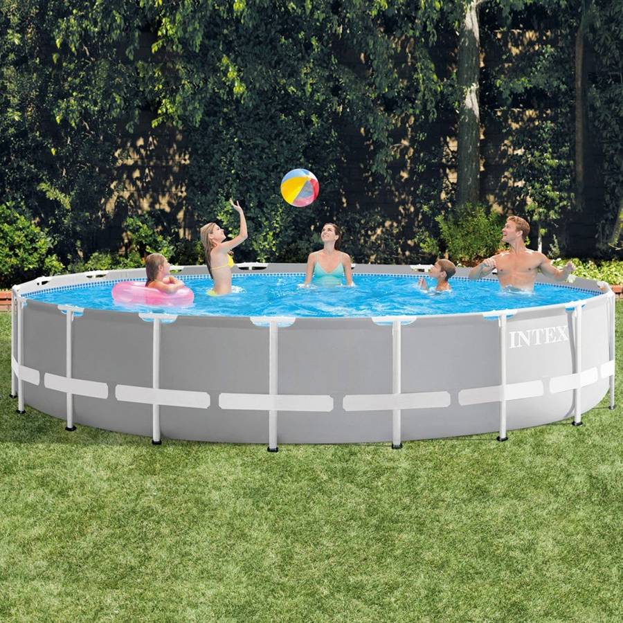 Piscina Desmontable Intex prism frame 26732 ex 26752 redonda 549x122 tubular gris 6 personas 549x122cm 24.311l