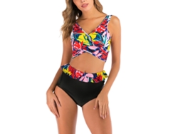 Traje de baño rosa XXL de talle alto y sin bordes para actividades acuáticas.