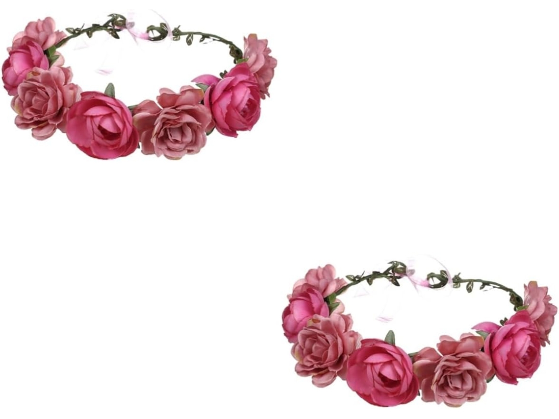 Corona De Rosas Artificiales De 2 Piezas Para Bodas, Diadema Floral Elegante Y Cómoda.