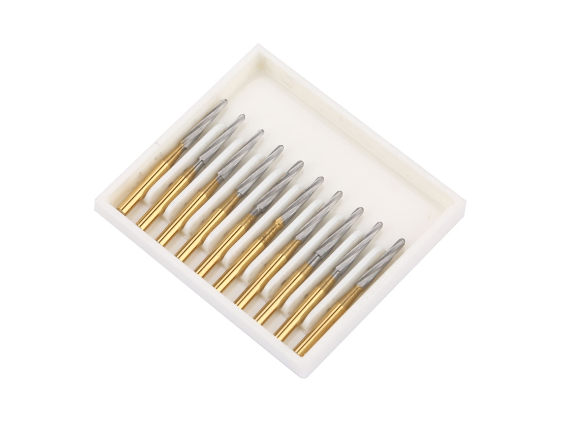 10 Fresas Dentales De Carburo De Tungsteno De Alta Velocidad Endo Z Para Pulido Dental (21 Mm)