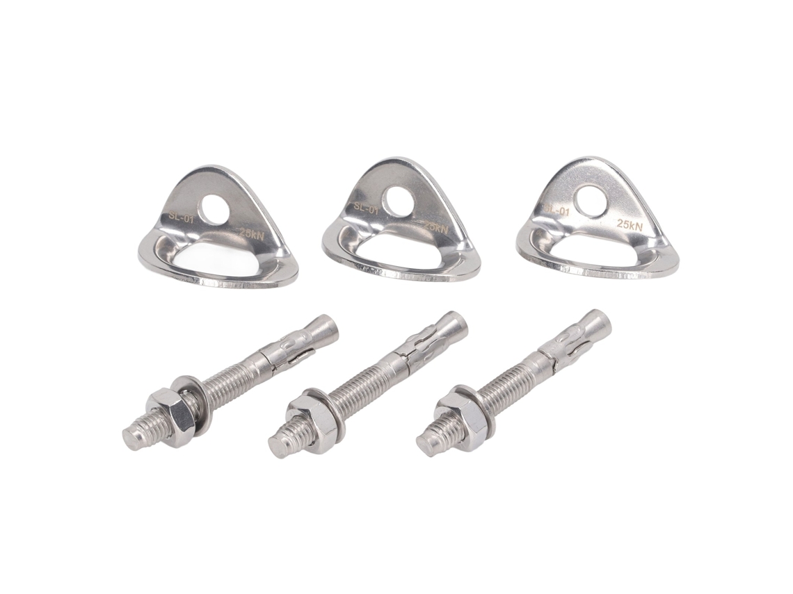 Juego de 3 pares de tornillos de acero inoxidable para soportes de escalada