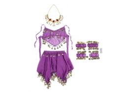 Disfraz de danza del vientre para niñas, color morado oscuro, para Halloween