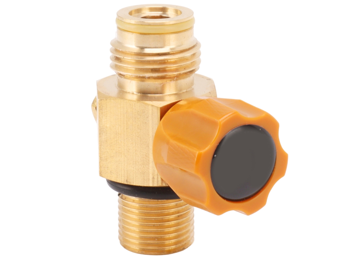 Adaptador de recarga de cilindro de CO2 Primerox G1/2 14 M18x1.5, latón, 5000 psi