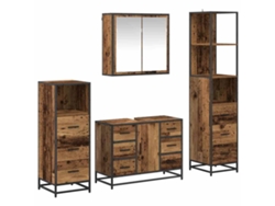 Maison Exclusive - Juego De Muebles De Baño Con Cajón 4 Pcs Madera Vieja