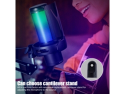 Microfone Usb Profissional Plug And Play Com Redução De Ruído Rgb Para Live Broadcast E Monitoramento