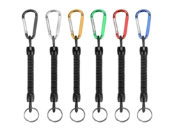 2026-llavero Espiral Elástico Con Candado De Color, Cuerda Retráctil Resistente, Para Pesca, Senderismo Y Camping, Longitud Estirada 100-120cm