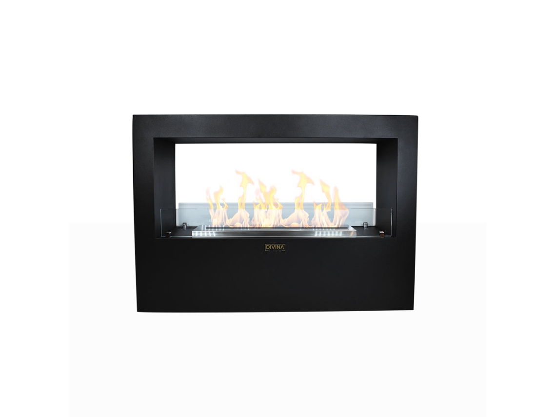 Chimenea de bioetanol Giotto S Negra 100x30x70 Para uso interior/exterior