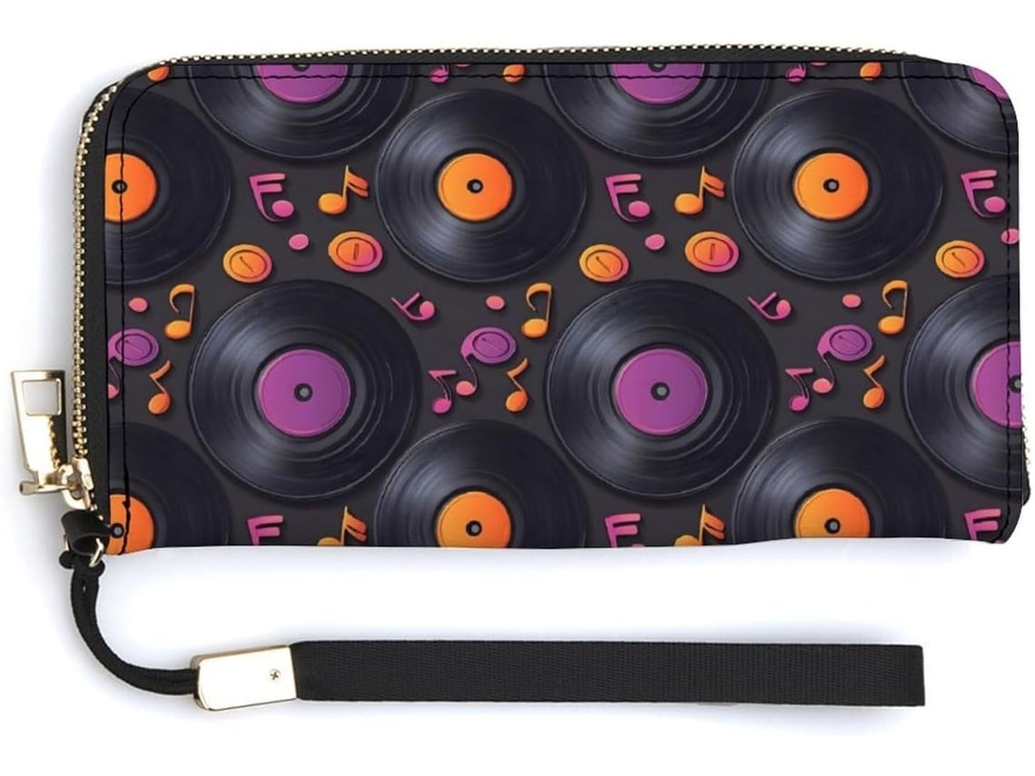 Cartera Cuero Con Cremallera Para Mujer Diseño Estampado