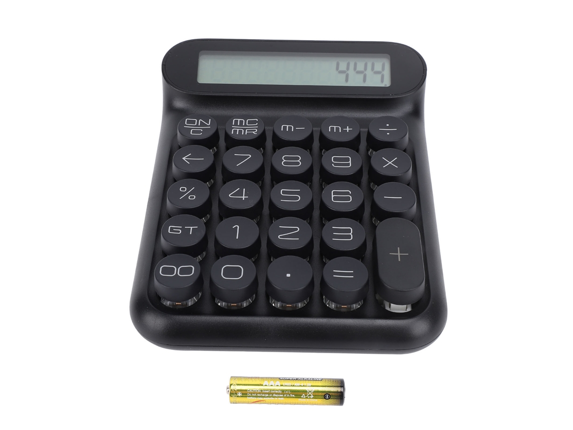 Calculadora Mecánica Con Teclas Extraíbles Y Pantalla Lcd Para Oficina Y Estudiantes - Negra