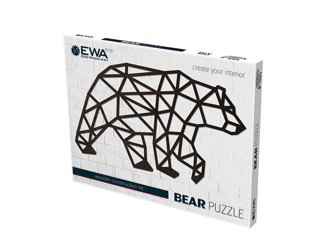 Rompecabezas de pared de madera - Oso 76 cm