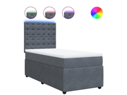 Maison Exclusive - Cama Box Spring Con Colchón Terciopelo Gris Oscuro 100x200 Cm