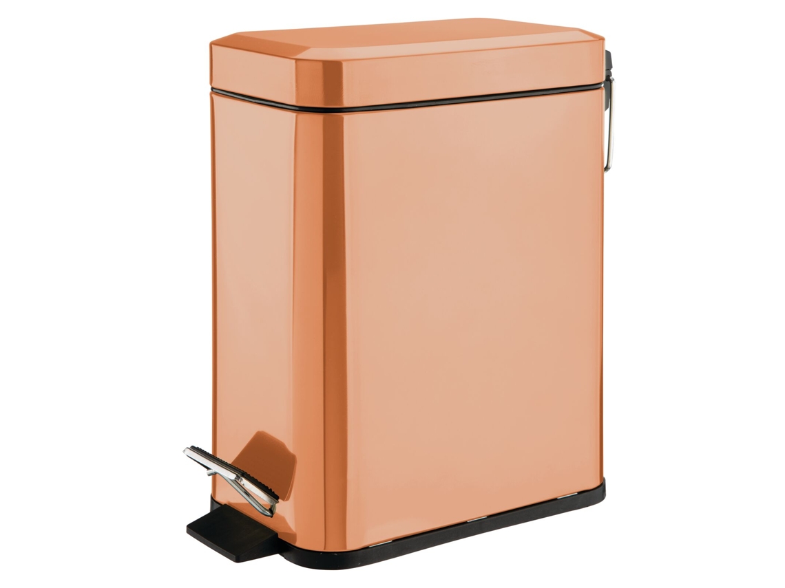 Pequeña Caja De Basura De Metal Con Caja De Recubrimiento De MDESIGN De 1,3 Galones De Desechos Rectangulares