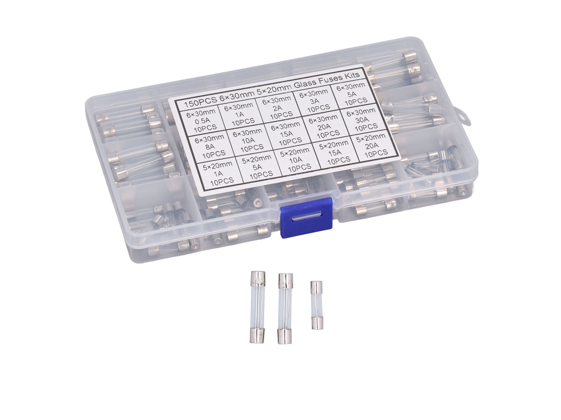 2026as-kit De 150 Fusibles De Vidrio Tubulares Assorted 15 Modelos Diferentes Para Electrodomésticos