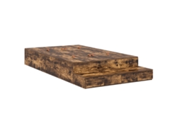 Estructura De Cama De Almacenamiento Roble Ahumado Vidaxl Brown Engineered Wood (236,5x120x31,5 Cm)