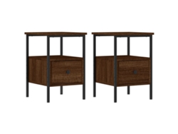 Maison Exclusive - Mesitas Noche 2 Uds Madera Ingeniería Marrón Roble 34x36x50 Cm