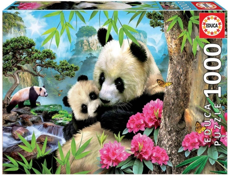Puzzle EDUCA 1000 Osos Panda (Edad Mínima: 12 Años - 1000 Piezas)