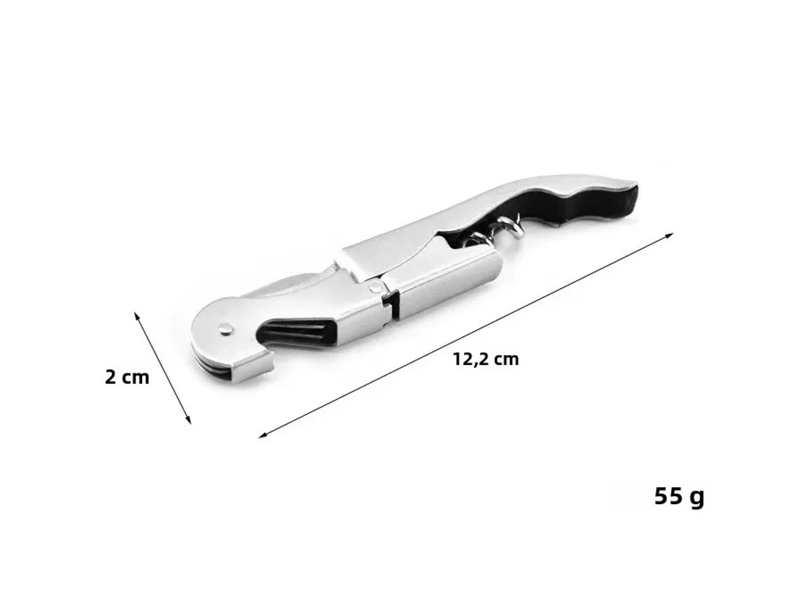 (Plata) Abrebotellas profesional de acero inoxidable, apto para restaurantes y bares, para vinos y cervezas.