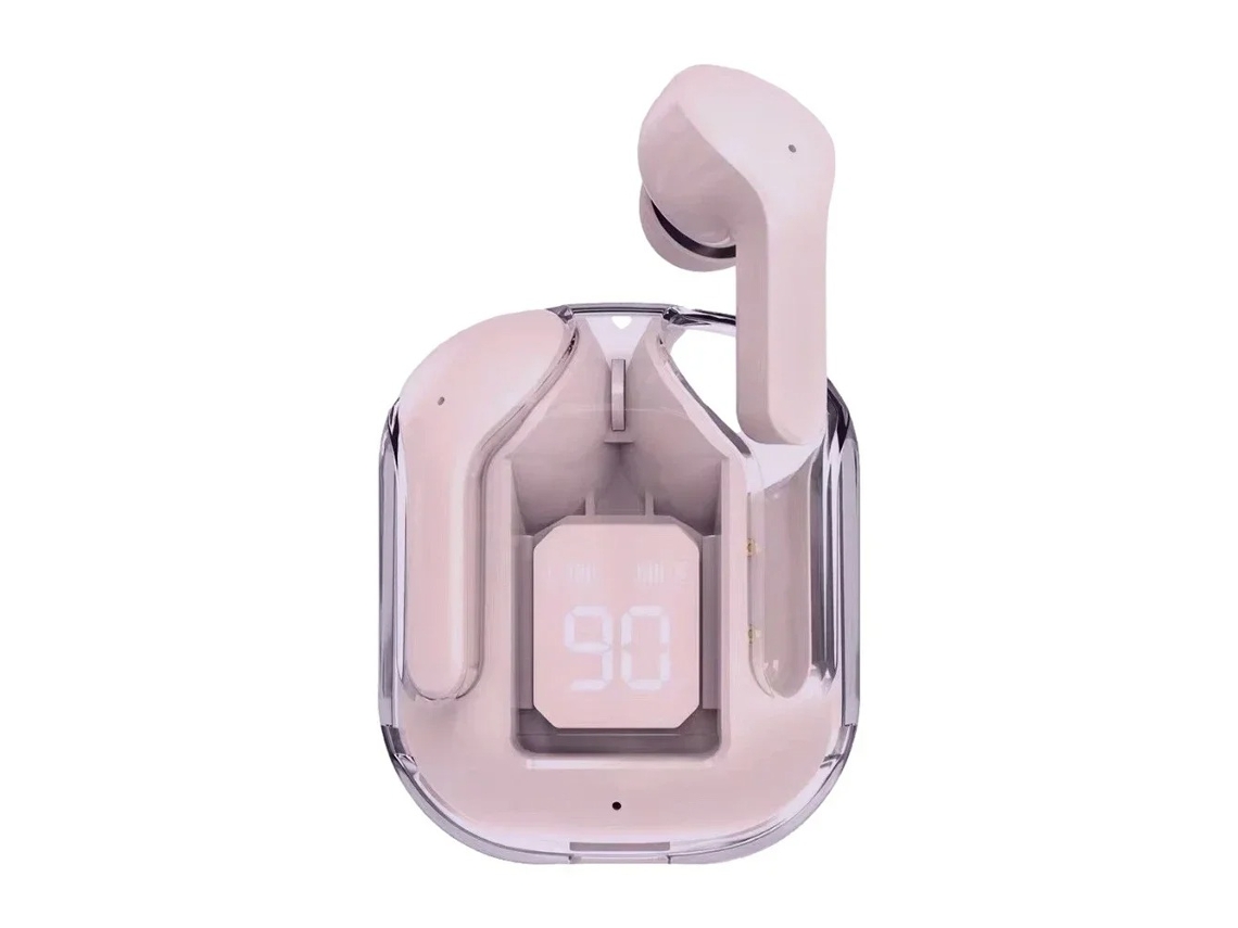 Auriculares Inalámbricos Bluetooth (rosa), Pantalla Led Y Sonido Estéreo De Alta Fidelidad.