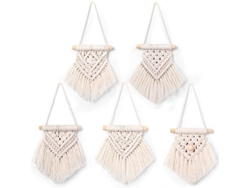 5 Piezas Mini Macramé Colgante De Pared Tejido A Mano Para Decoración De Apartamento Y Habitación Uhn