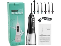 Irrigador Oral Elétrico Portátil Remove Placa Bacteriana e Tártaro Limpador Preto GERTIZ