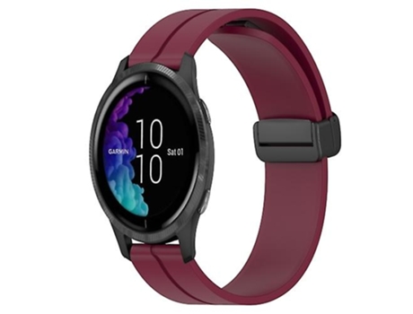 Correa Smartwatch Para Garmin Venu 20Mm Rojo Vino VENISYMLIS