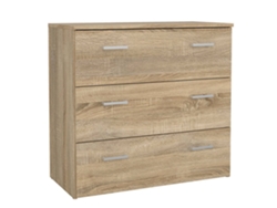 Wellhome Cómoda Duero Con 3 Cajones 74x36x70cm Color Roble