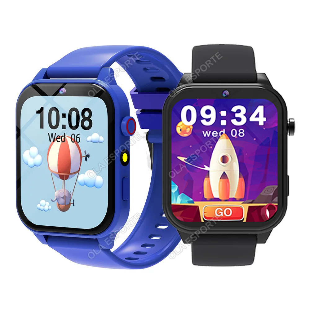(1 Negro, 1 Azul) Reloj Inteligente Infantil, Pantalla Táctil Hd, Con Cámara, Monitorización Del Sueño, Despertador Y Calculadora.