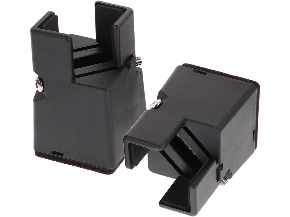 2 Elevadores De Muebles Ajustables De Acero De 5 Cm (22-42 Mm), 250 Kg, Color Negro