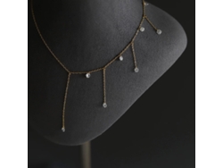 (oro) Collar Starlight De Plata De Ley 925, De Alta Gama, Con Borla De Piedras Preciosas Y Un Hermoso Diseño Estrellado.