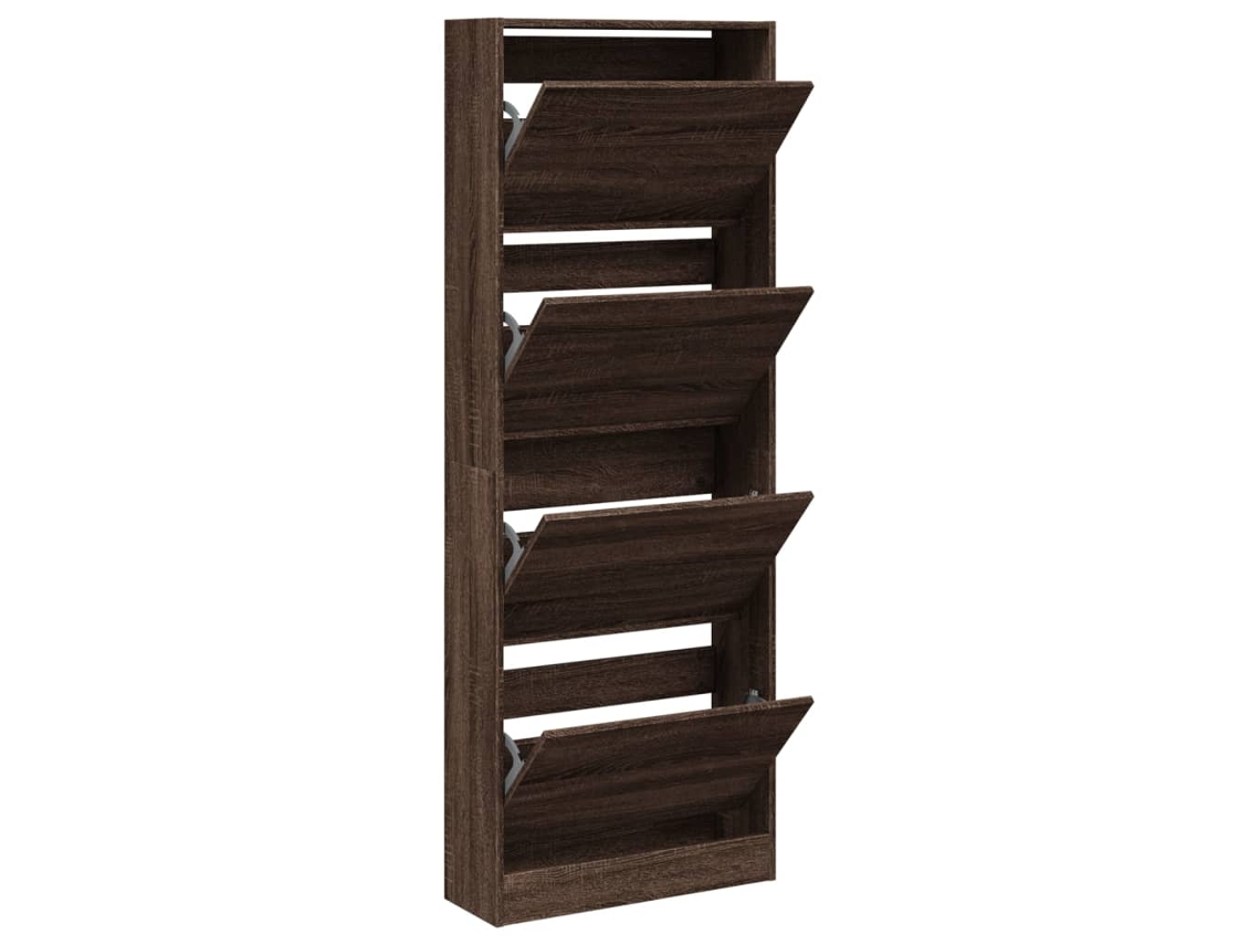 Maison Exclusive - Zapatero De Madera De Ingeniería Marrón Roble 60x21x163,5 Cm