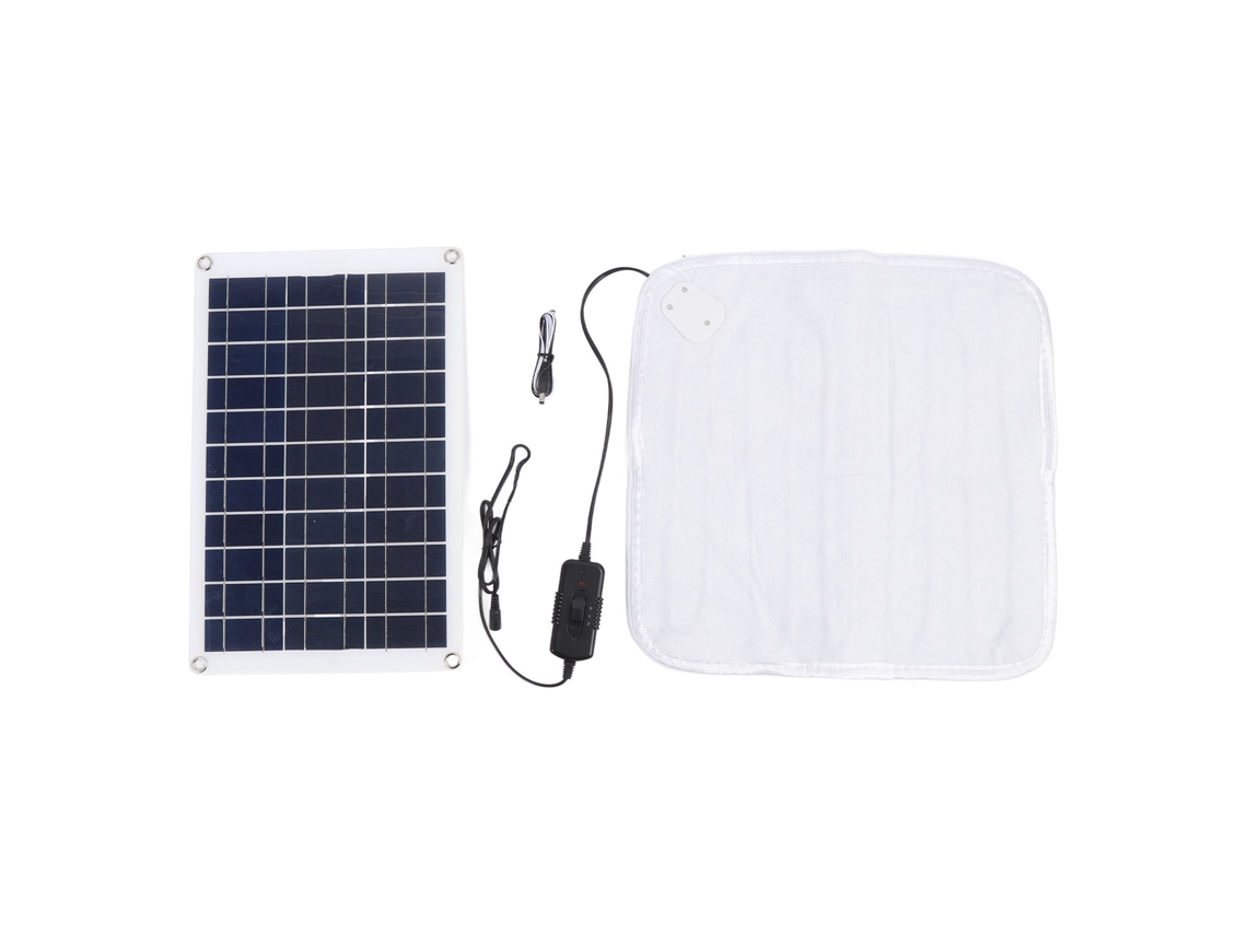 Panel solar monocristalino portátil con manta térmica de 50 W y engranajes ajustables para senderismo, camping y barbacoas al aire libre.
