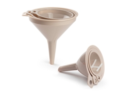 Lote de 6 Embudos de Plástico Encajables. Beige PLASTIC FORTE