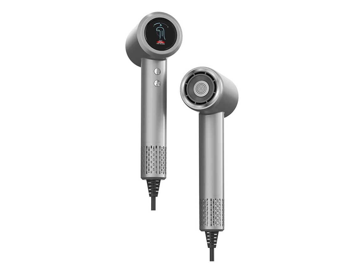Secador de pelo de alta velocidad sin ventilador, modelo doméstico con iones negativos para un secado suave Chaberlu (m9 gris)