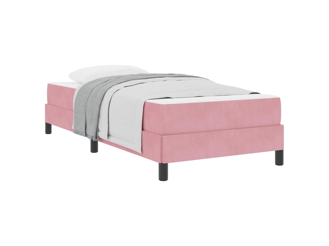 Maison Exclusive - Cama Tipo Box Spring Con Colchón Rosa 90 X 220 Cm Tela
