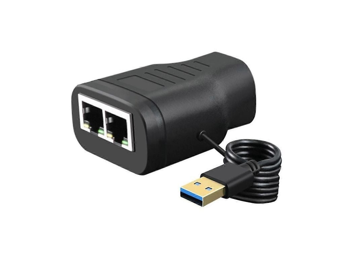 Fasst-divisor De Red Cat7 Rj45 1 A 2 Con Conector De Red Para Computadora Tv Switch Ethernet De 100mbps Material Abs Negro