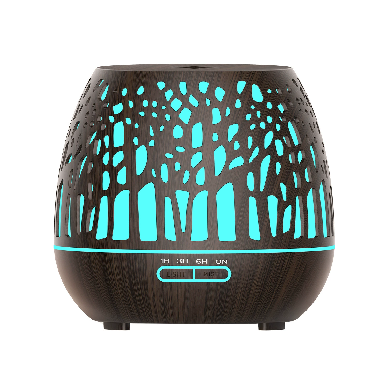 Humidificador ultrasónico, difusor de aroma de 400 ml, atomizador de aroma ultrasónico con LED Mdug (negro)