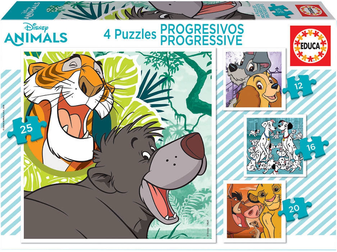 Puzzle EDUCA Progresivos 4x Disney (Edad Mínima: 3 Años - 0 Piezas)