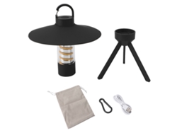 Linterna de camping portátil mini 2026 con carga USB, 2000 mAh, resistente a la intemperie, 3000 kHz, 6500 kHz, para camping al aire libre, color negro.