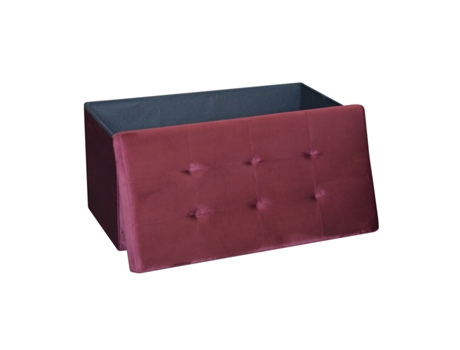 Banco MY DEKOR Scarlet (Beige - Terciopelo y MDF - 76x38x38 cm)