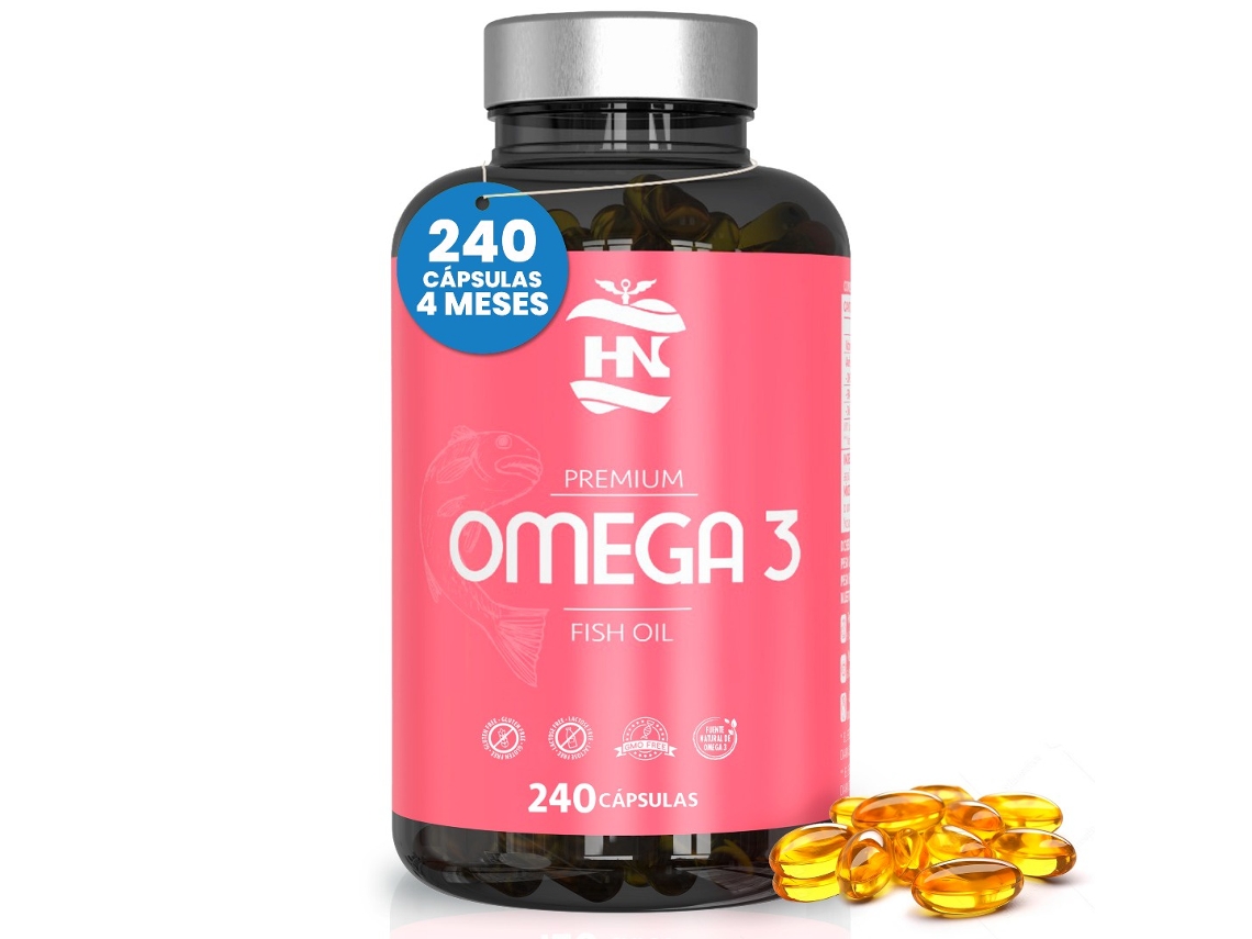 Cápsulas de Omega 3 1000 mg 240 cápsulas blandas de Omega 3 enriquecidas con vitamina E Aceite de pescado Omega 3 con 350 mg de EPA y 250 mg de DHA Hn (4 meses)