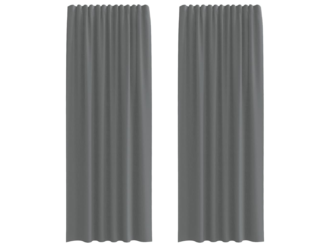 Maison Exclusive - Cortinas De Voile Con Ojales Para Barra, 2 Unidades, Gris Oscuro