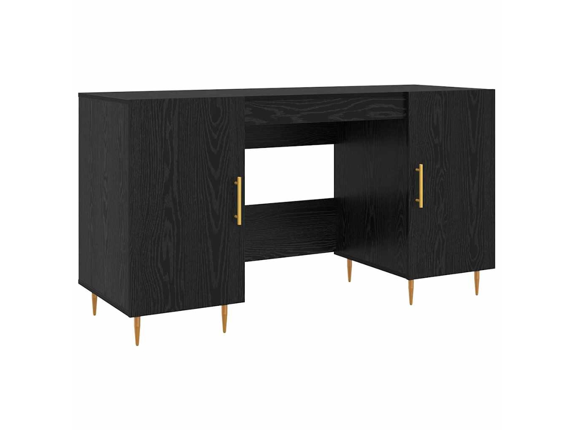 Mesa | Escritorio Roble negro 140 x 50 x 75 cm Madera tratada