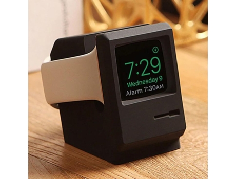 Soporte Base De Silicona Retro Mac Para Apple Watch Series 9 Black Charger