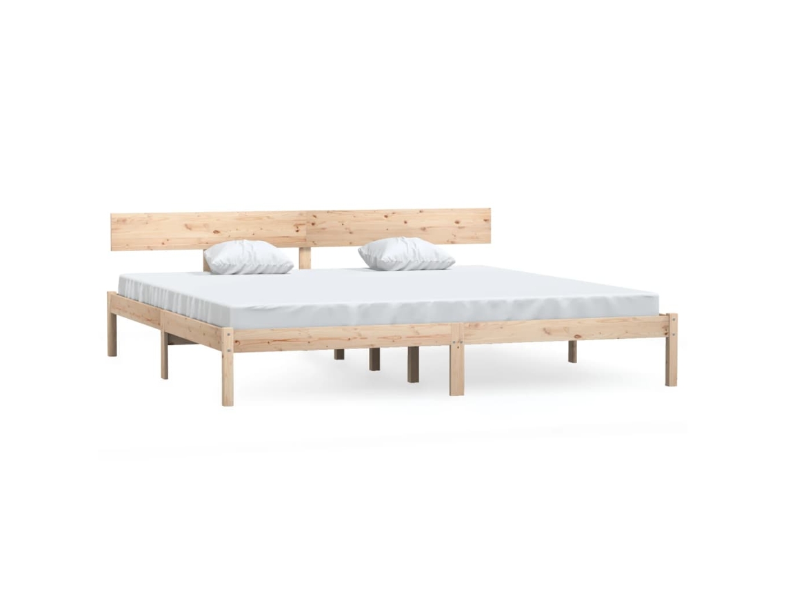 Maison Exclusive - Estructura De Cama Doble Sin Colchón Madera Maciza